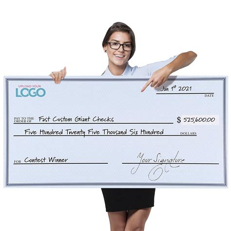 oversized check for presentation.